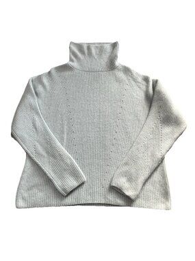 SALLY LAPOINTE Sweater Medium Super Soft Cashmere Silk Medium USA Made Designer